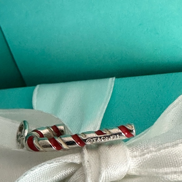 Tiffany & Co Candy Cane Christmas Charm Sterling Silver Red Enamel- collector's - Picture 6 of 10